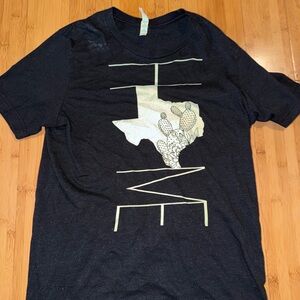 Bella Canvas Black Tee with Pale Green Texas Cactus Graphic